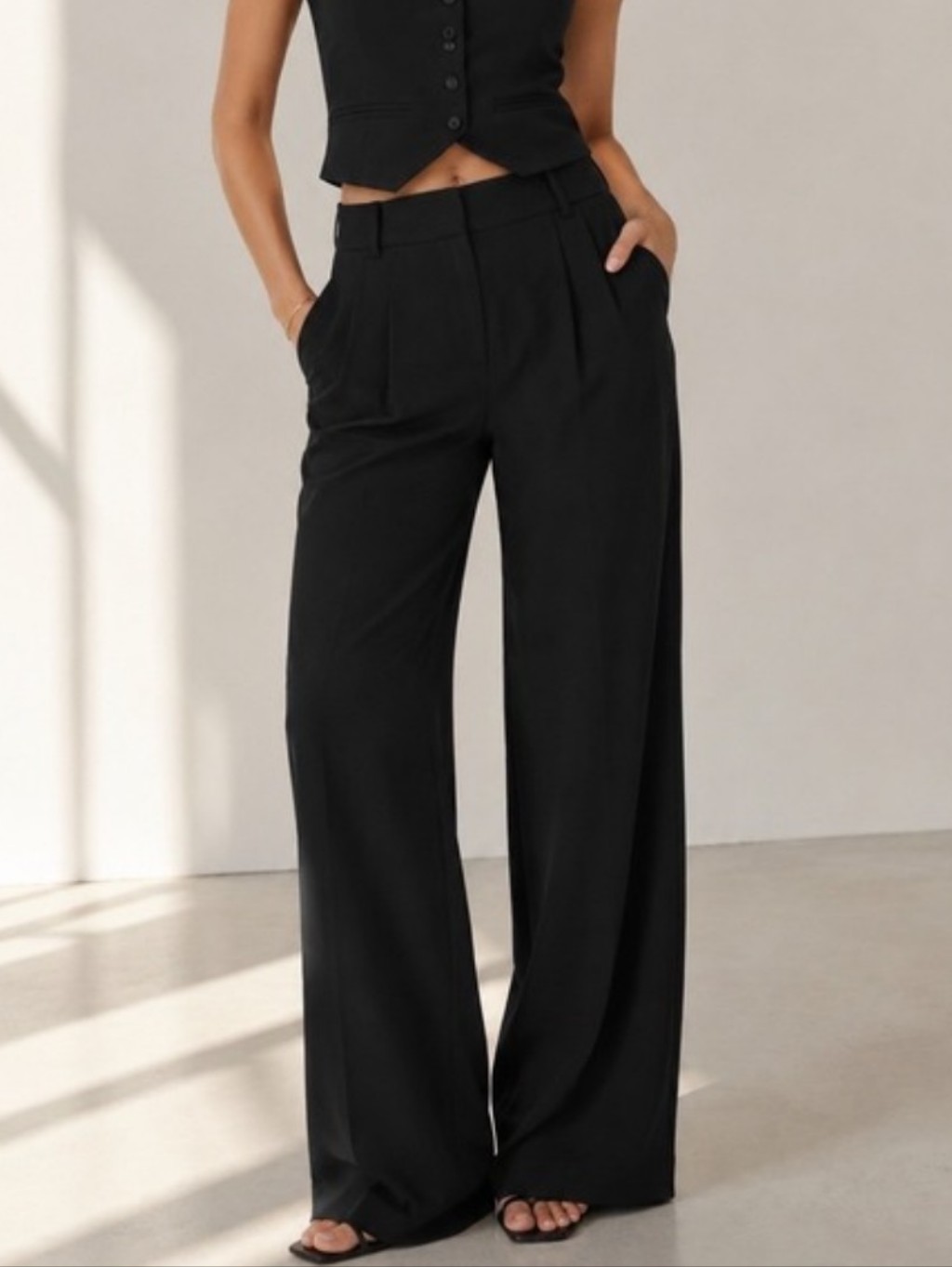 Favorite Daughter The Favorite Pant Wide Leg Pleated Trousers Black Size 14